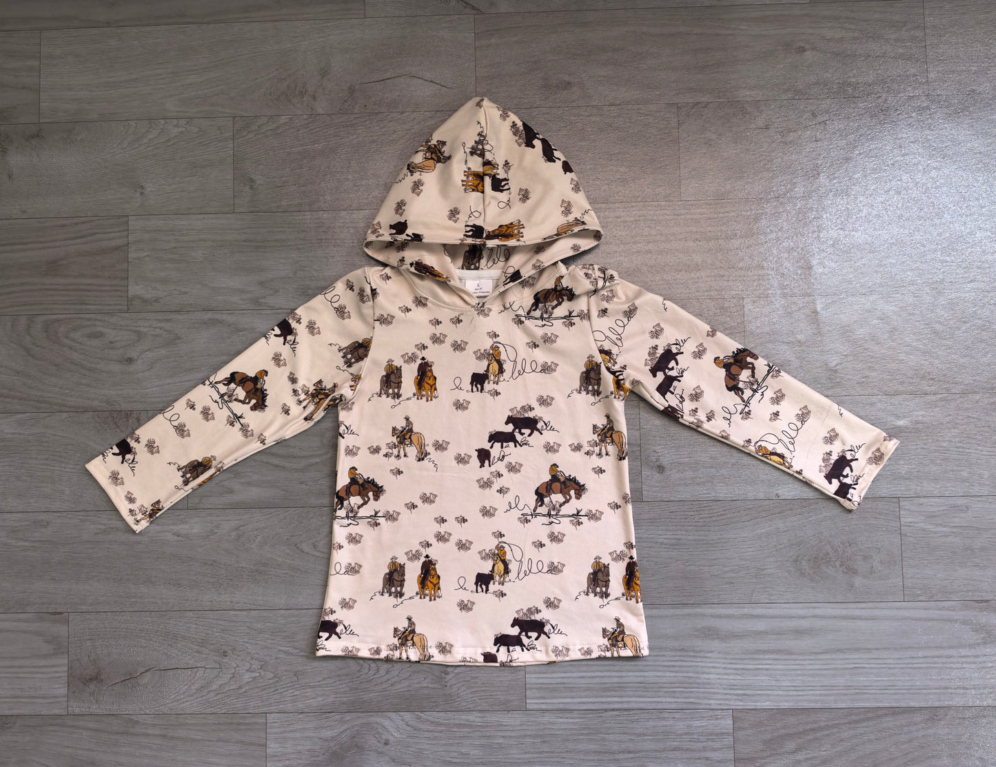 preorder Samples BT1843 Western Rodeo Hoodie Long Sleeve Boys Top