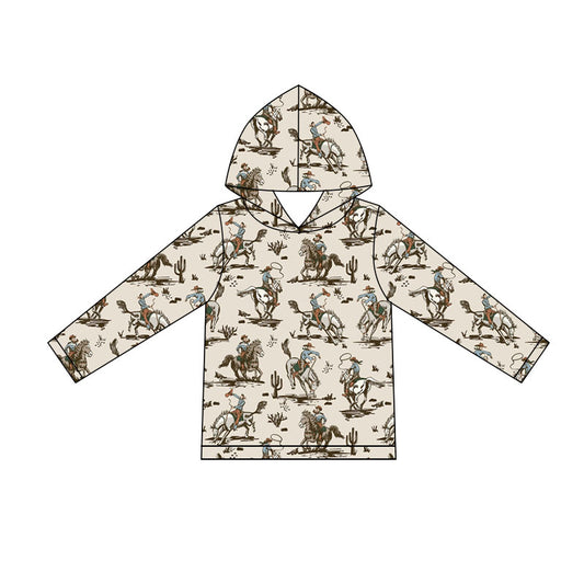 preorder BT1846 Western Rodeo Hoodie Long Sleeve Boys Top