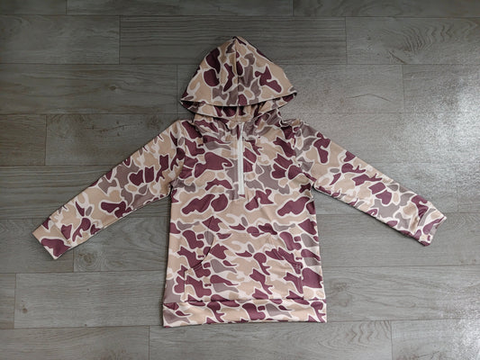 preorder Samples BT1848 Hunting Camo Pocket Zipper Hoodie Long Sleeve Boys Top