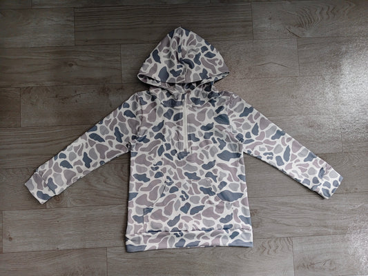 preorder Samples BT1849 Hunting Camo Pocket Zipper Hoodie Long Sleeve Boys Top