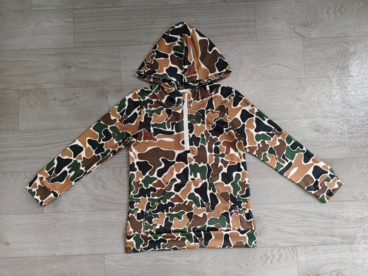 preorder Samples BT1851 Hunting Camo Pocket Zipper Hoodie Long Sleeve Boys Top