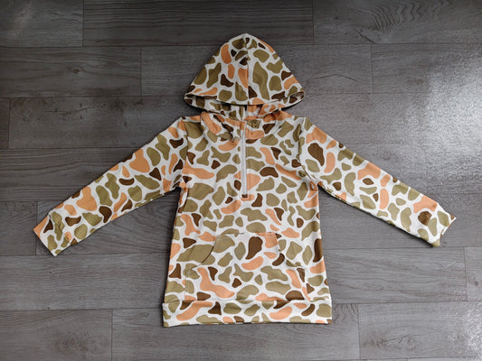 preorder Samples BT1853 Hunting Camo Pocket Zipper Hoodie Long Sleeve Boys Top