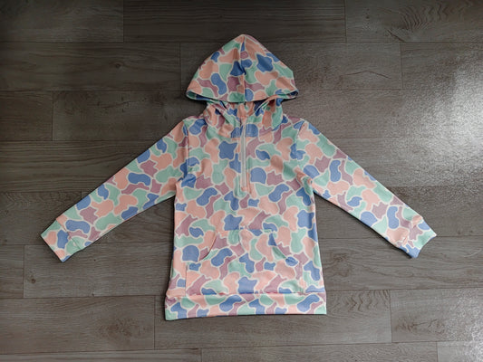 preorder Samples BT1855 Hunting Camo Pocket Zipper Hoodie Long Sleeve Boys Top