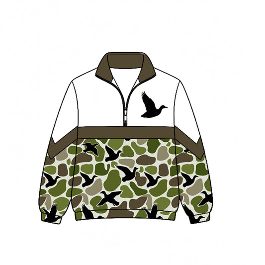 preorder BT1857 Hunting Camo Mallard Zipper Long Sleeve Boys Top