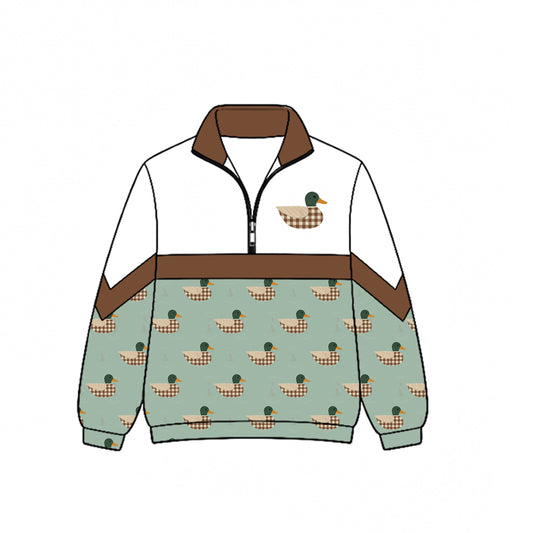 preorder BT1858 Hunting Mallard Zipper Long Sleeve Boys Top