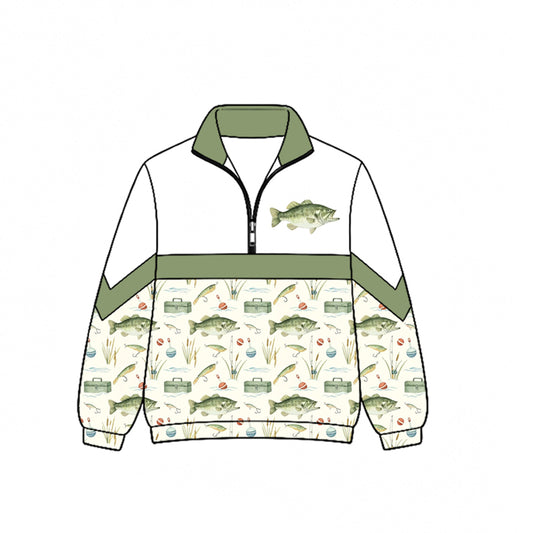 preorder BT1862 Hunting Fishing Zipper Long Sleeve Boys Top