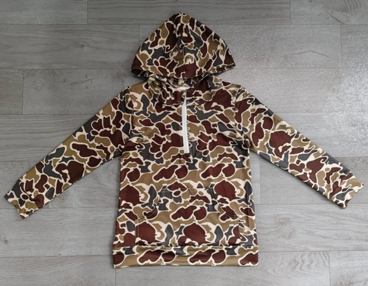 preorder Samples BT1872 Hunting Camo Zipper Long Sleeve Adult Man Top