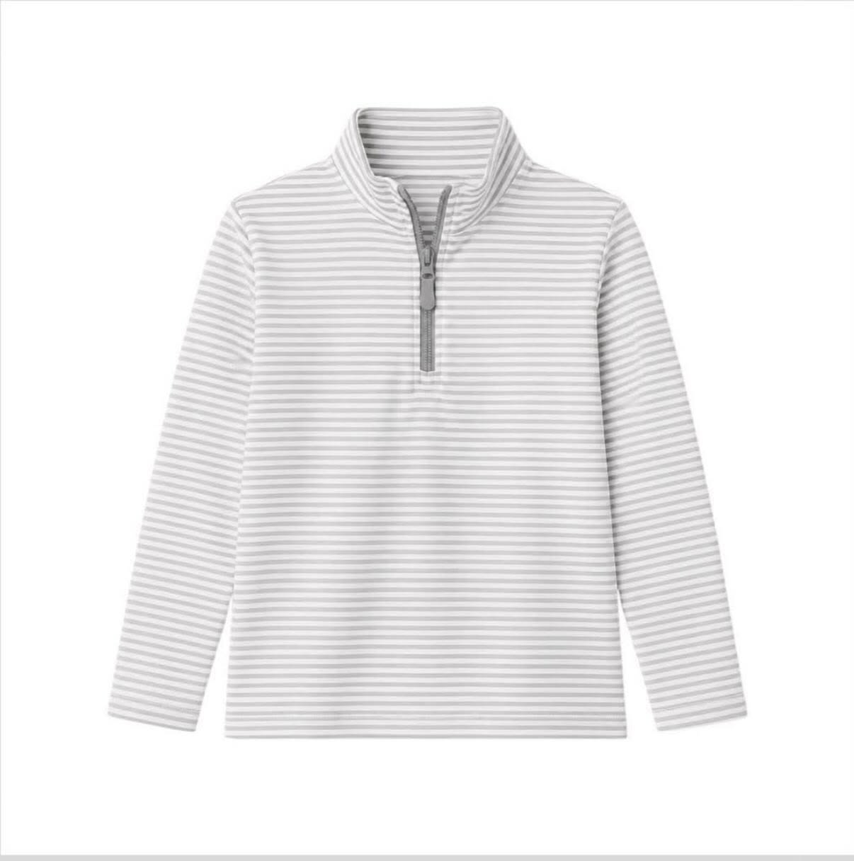 preorder BT1877 Grey Striped Zipper Long Sleeve Boys Top
