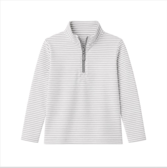 preorder BT1877 Grey Striped Zipper Long Sleeve Boys Top