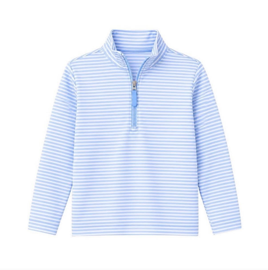 preorder BT1878 Blue Striped Zipper Long Sleeve Boys Top