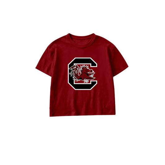 preorder BT1887 Items Maroon Short Slevve Boys Top