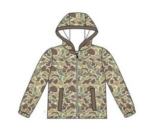 preorder BT1888 Camo Zipper Hoodie Long Sleeve Boys Coat