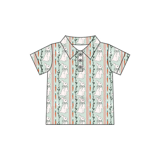preorder BT1893 Bunny Rabbit Carrot Short Sleeve Girls Top