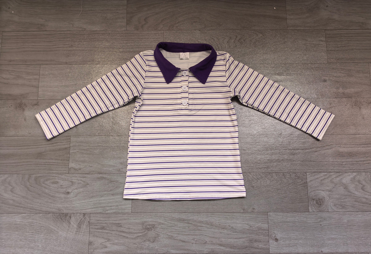 preorder Samples BT1911 Mardi Gras Striped Long Sleeve Boys Top