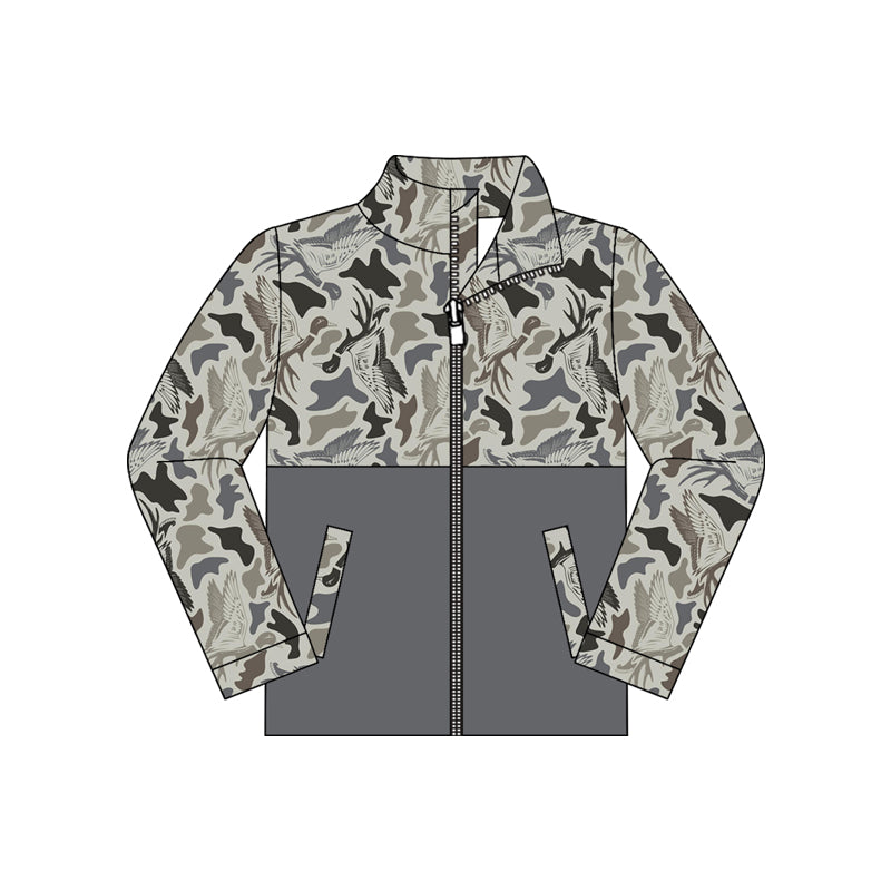 preorder BT1930 Mallard Duck Camo Zipper Hoodie Long Sleeve Boys Coat