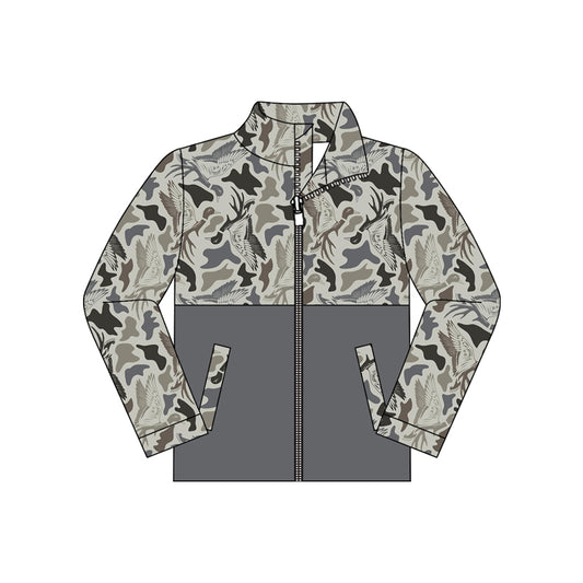 preorder BT1930 Mallard Duck Camo Zipper Hoodie Long Sleeve Boys Coat