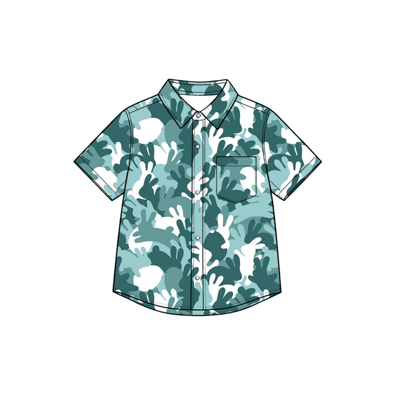 preorder BT1952 Easter Camo Bunny Rabbit Short Sleeve Boys Top