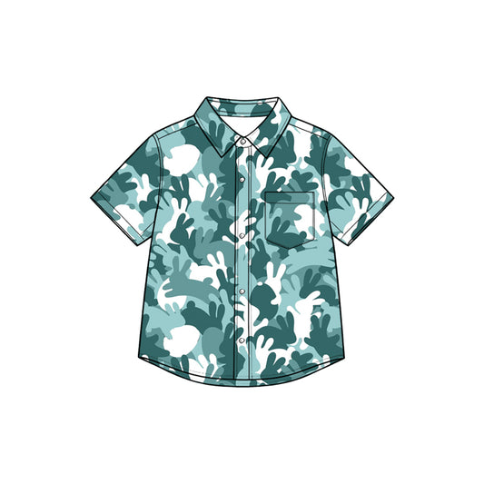 preorder BT1952 Easter Camo Bunny Rabbit Short Sleeve Boys Top
