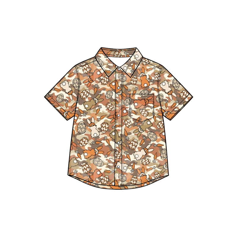 preorder BT1953 Easter Camo Bunny Rabbit Short Sleeve Boys Top