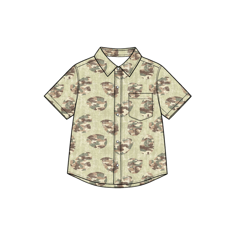 preorder BT1955 Easter Camo Bunny Rabbit Short Sleeve Boys Top
