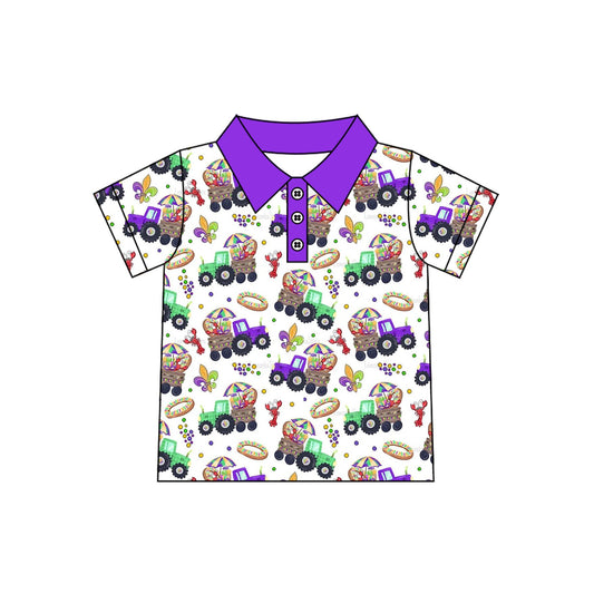 preorder BT1959 Mardi Gras Tractor Short Sleeve Boys Top