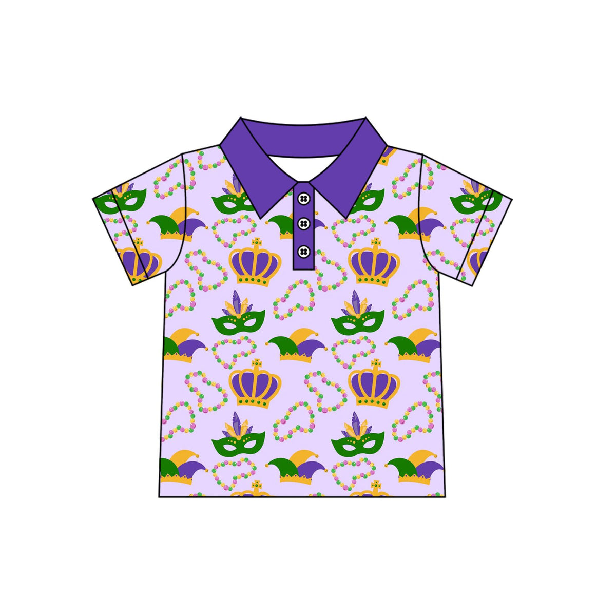 preorder BT1960 Mardi Gras Purple Short Sleeve Boys Top