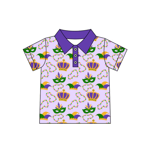 preorder BT1960 Mardi Gras Purple Short Sleeve Boys Top