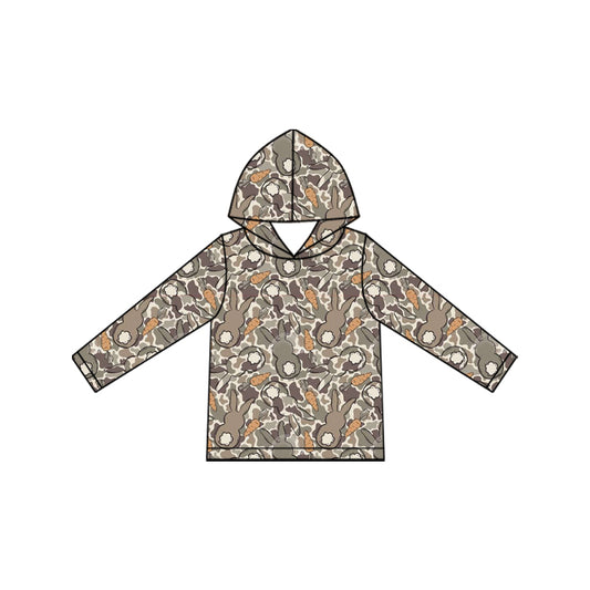 preorder BT1965 Easter Camo Bunny Rabbit Carrot Hoodie Long Sleeve Boys Top