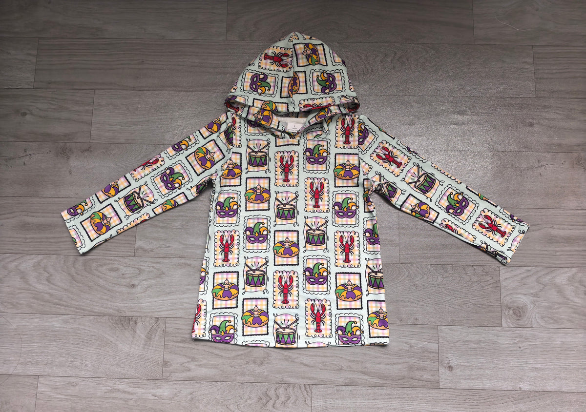 preorder Samples BT1968 Mardi Gras Crayfish Hoodie Long Sleeve Boys Top