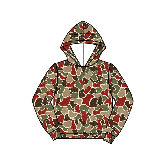 preorder BT1971 Christmas Deer Camo Hoodie Long Sleeve Boys Top