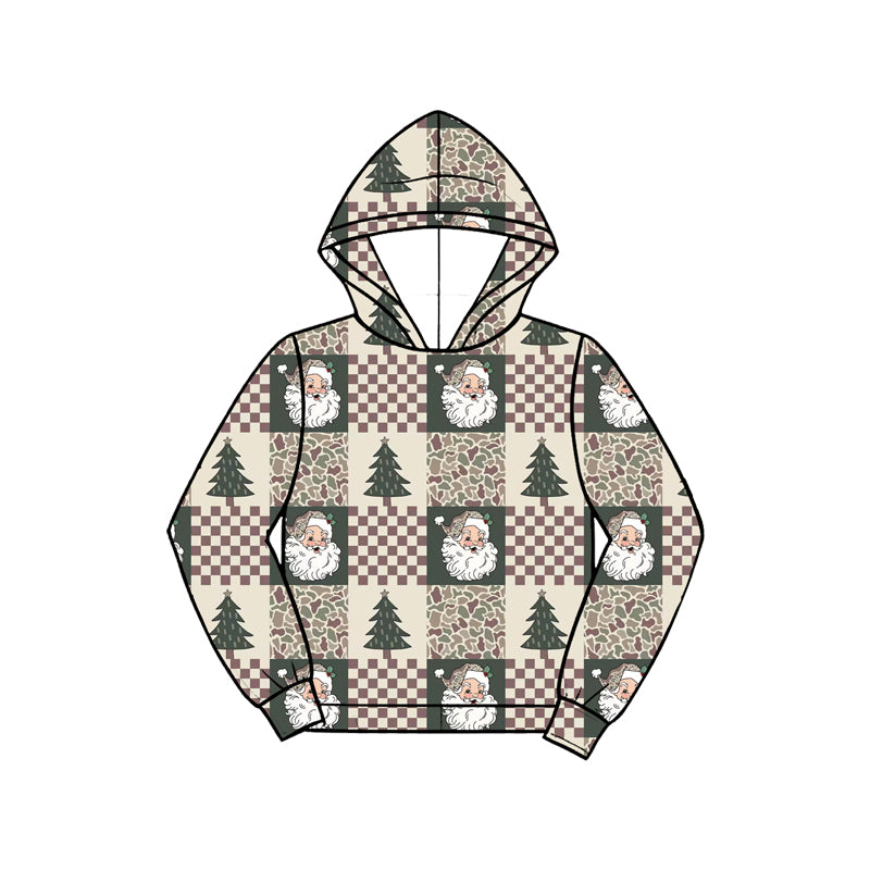 preorder BT1972 Christmas Santa Camo Tree Hoodie Long Sleeve Boys Top