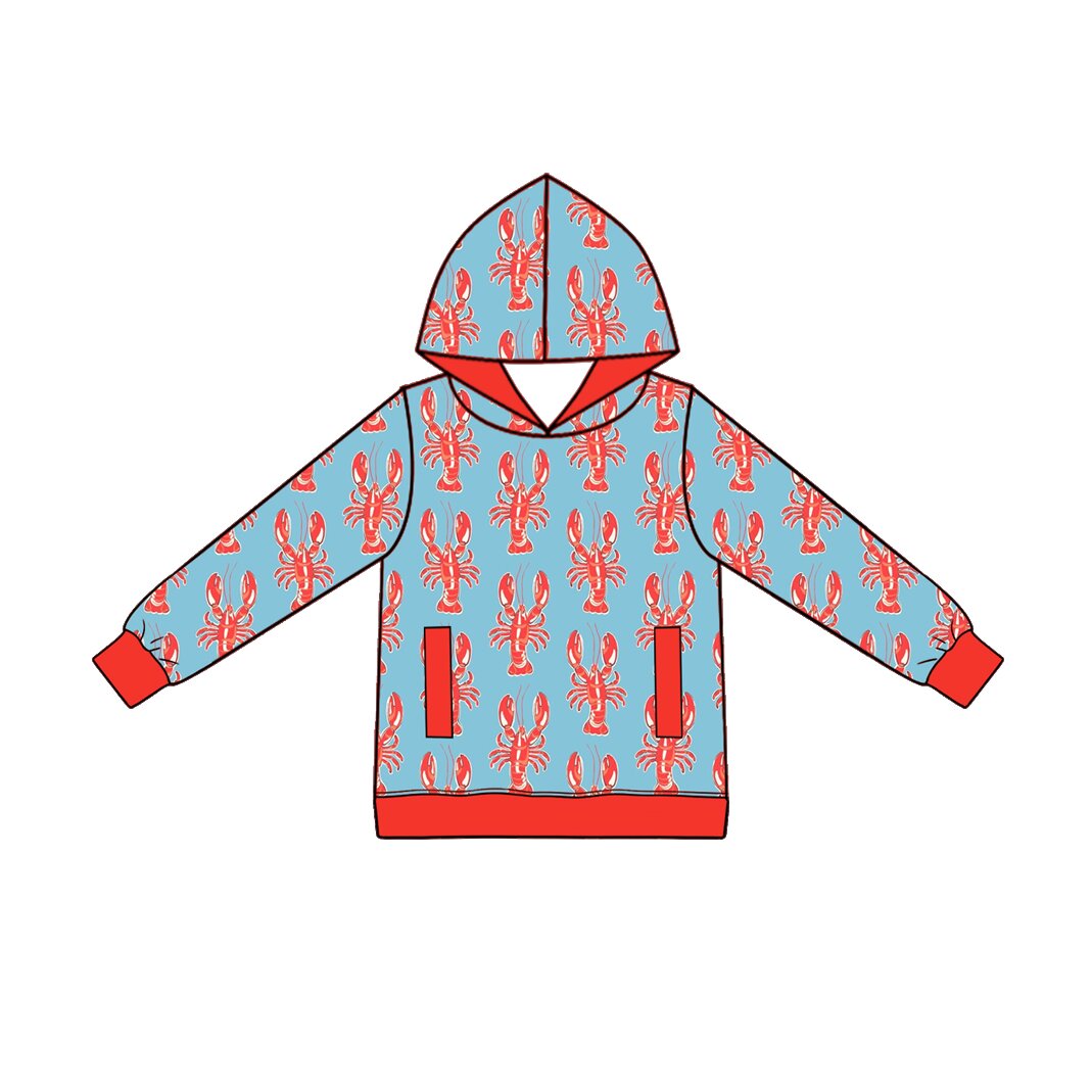 preorder BT1975 Crayfish Blue Hoodie Long Sleeve Boys Top