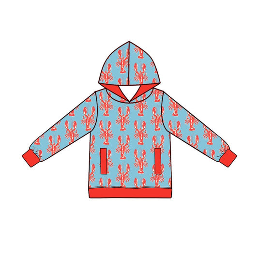 preorder BT1975 Crayfish Blue Hoodie Long Sleeve Boys Top