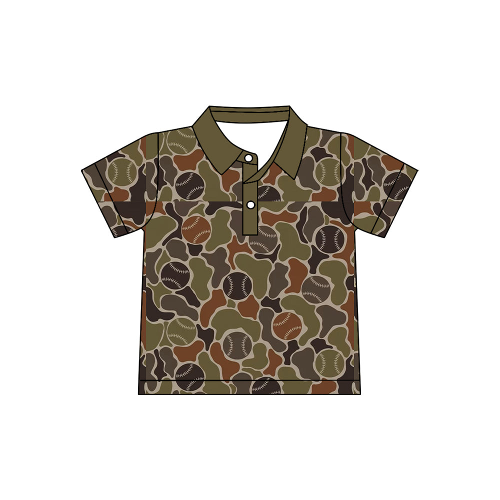 preorder BT1984 Camo Baseball Short Sleeve Boys Top