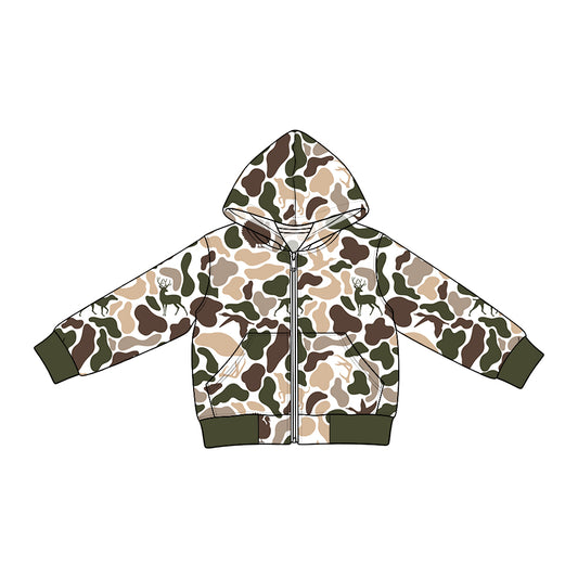 preorder BT2016 Camo Pocket Zipper Long Sleeve Boys Denim Coat