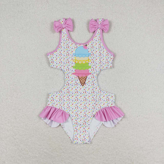 S0178 Ice candy pink Girls Bathing Suits Swimsuits