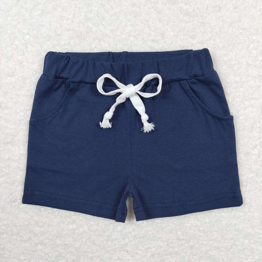 SS0136 Navy cotton pockets kids shorts