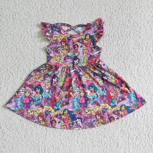 GSD0049 Princess Cartoon Flutter Sleeve Twirl Dress