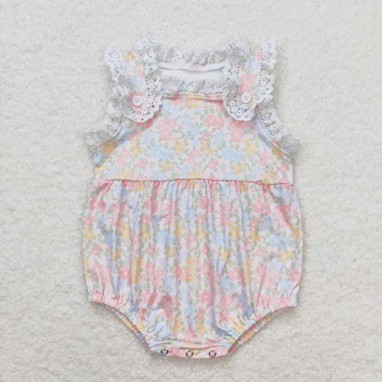 SR1261 colorful flowers sleeveless girls romper