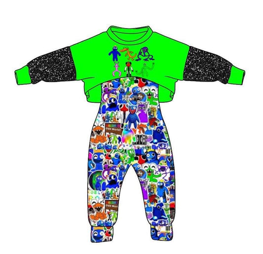 custom S 9.2 Team cartoon green jumpsuit set