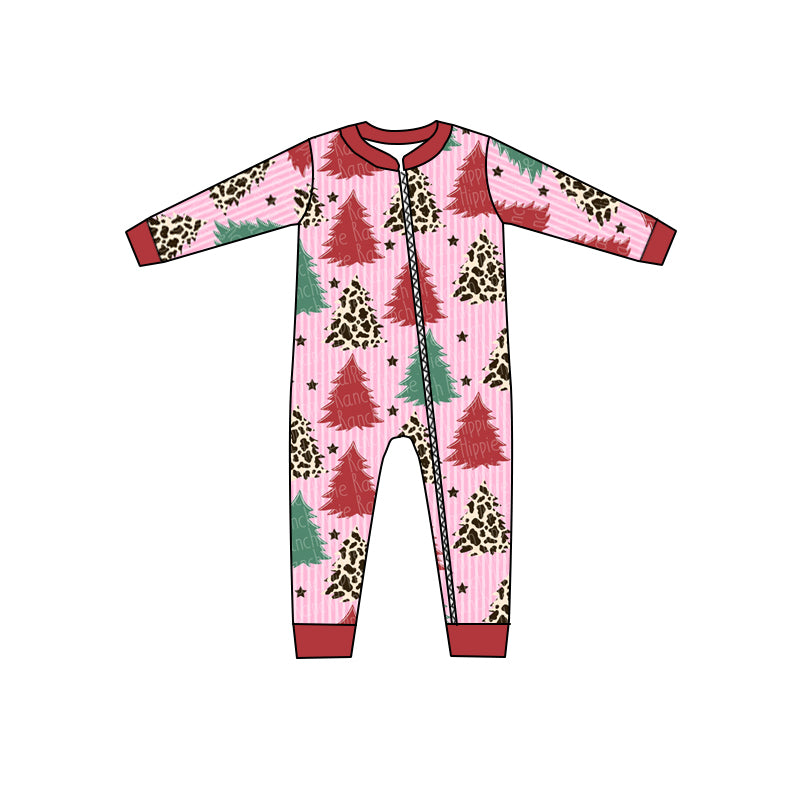 custom S 9.2 Christmas tree pink kids romper