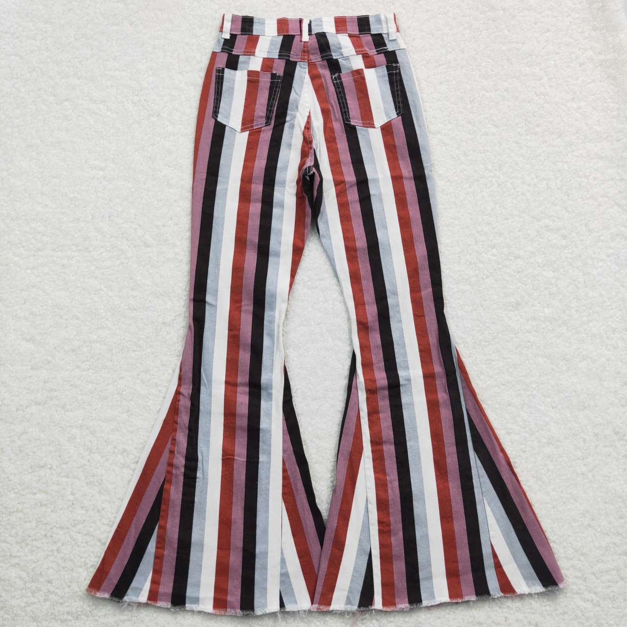 P0152 Retro Amplified Stripe Flares adult denim jeans