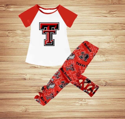 custom S 9.2 Red short sleeve girls set