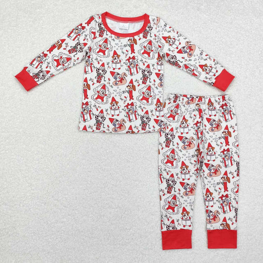 BLP0721 Christmas blue dog hat long sleeve pants boys pajamas