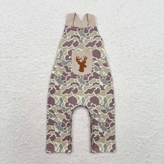 SR1913 embroidery hunting deer camo sleeveless boys jumpsuits