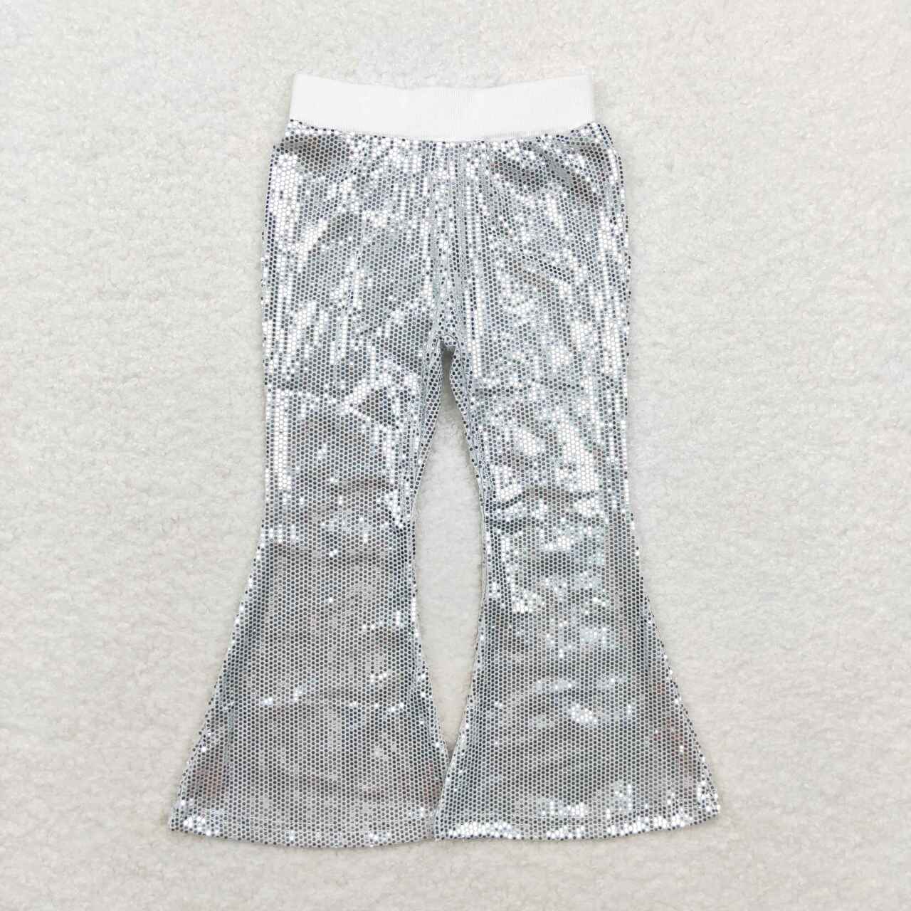 P0496 white sequin girls pants
