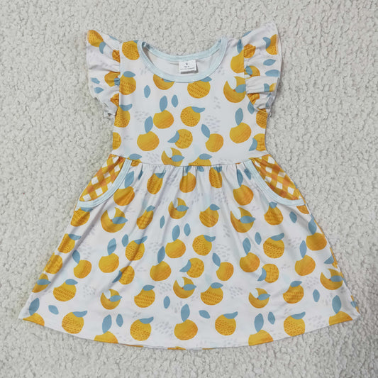 GSD0074 Lemon Print Baby Girls Dress