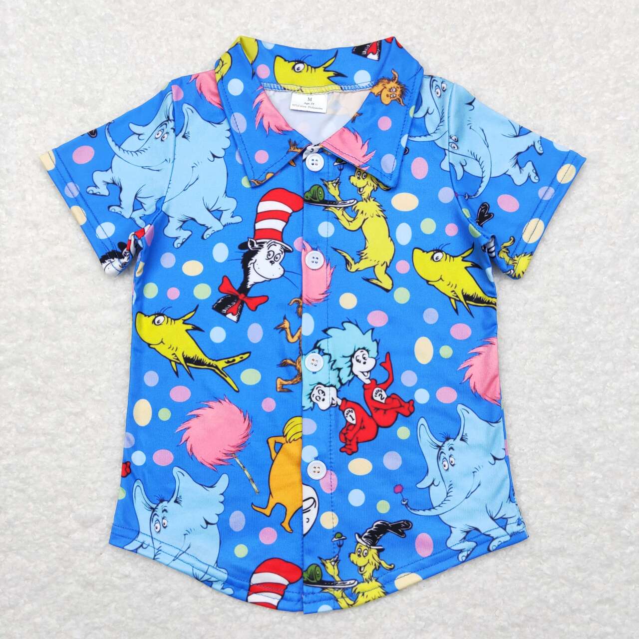 BT0421 Dr cartoon blue short sleeve boy t-shirt