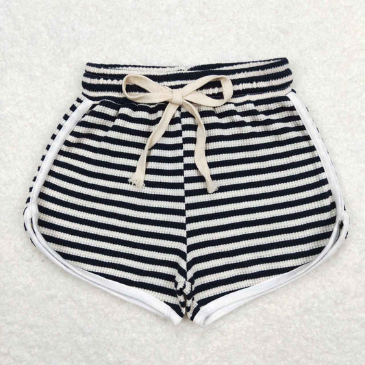 SS0288 black striped girls shorts