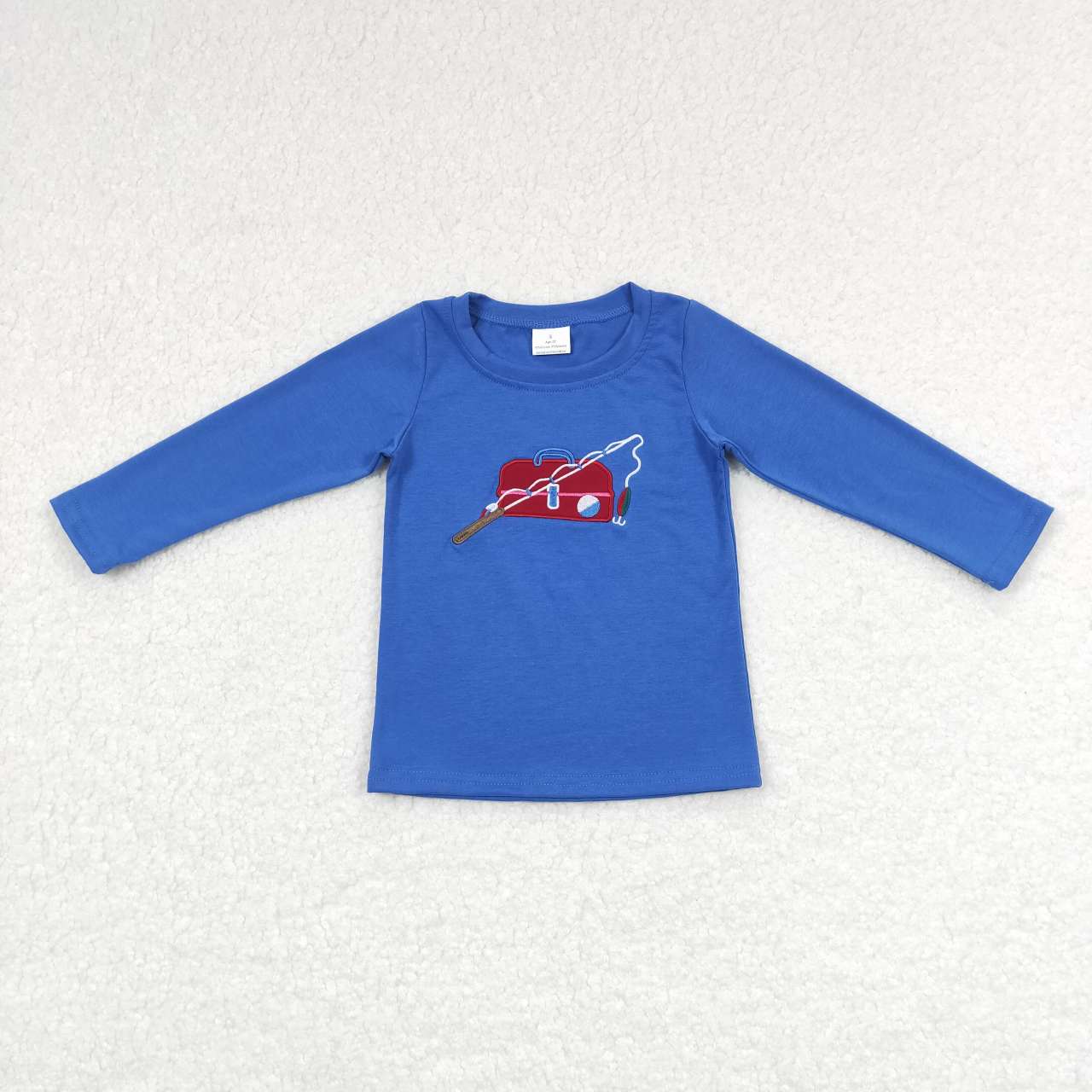 BT0364 Fishing blue long sleeve boys top